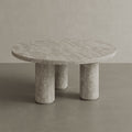Casoli Travertine Coffee Table, White
