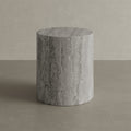 Porto Travertine Side Table, Grey